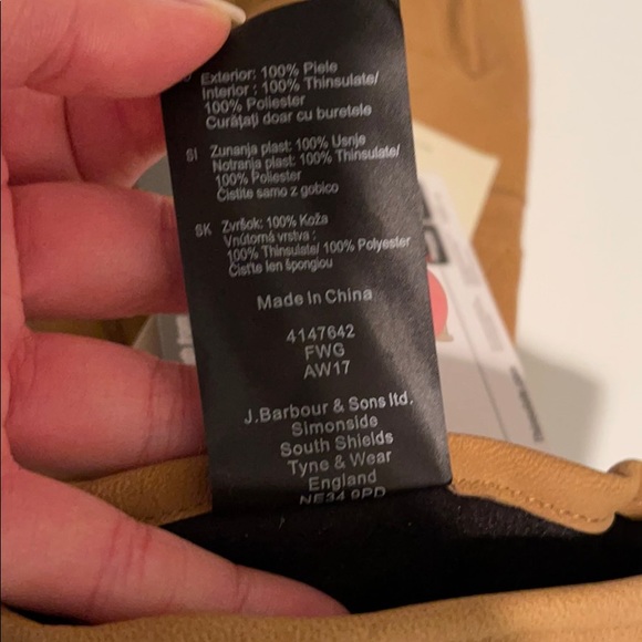 Barbour Leather Thinsulate Gloves - Picture 8 of 9